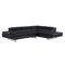 Homeroots Black Leather L Shaped Two Piece Corner Sectional 366198 - alternate 3