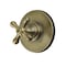 Kingston Brass Single-Handle Six-Way Diverter Valve with Round Trim Kit, Antique Brass KS4033AX - alternate 1