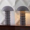 Jonathan Y Cremini 17.5" Modern Minimalist Plaster-Look Ribbed Mushroom Resin Cylinder LED Table Lamp, Gra, 2PK JYL9204B-SET2 - alternate 3