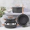 Korkmaz Galaksi 7 Piece Non Stick Aluminum Cookware Set in Black and Rose Gold A1372 - alternate 3