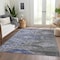 Homeroots 8' X 10' Pewter And Blue Southwestern Washable Indoor Outdoor Area Rug 603560 - alternate 2