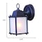 Homeroots Matte Black Hanging Frosted Glass Lantern Wall Light 399215 - alternate 2