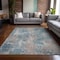 Homeroots 3' X 5' Teal and Taupe Abstract Washable Non Skid Indoor Outdoor Area Rug 564290 - alternate 3