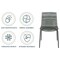 Leisuremod Astor Plastic Dining Chair with Black Steel Base in Transparent Blue, 4PK ACBL-20TBU4 - alternate 4