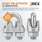 Jrex Safety Galvanized Steel Wire Rope Cable Clip Clamp - 1/8" U-Bolt Style, 24PK GCC18-JR-24PK - alternate 3