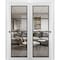 Sartodoors Sliding Closet Bypass Doors with Clear Glass, Lucia 2466 White Silk and Aluminum Strips, Sturdy Ra LUCIA2466DBD-WS-48 x 84 (2* 24x84) - alternate 1