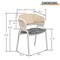 Leisuremod Ervilla Dining Arm Chair with Leather Seat and White Steel Base in Black ECW-20GR-L - alternate 2