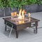 Leisuremod Walbrooke Patio Square Fire Pit and Tank Holder with Slats Design, Brown WBRS-27-20-GL - alternate 4