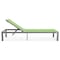Leisuremod Marlin Grey Aluminum Patio Chaise Lounge Chair Set of 2 with Square Fire Pit Table, Green MLGRCF21-77G2 - alternate 4