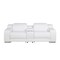 Homeroots 89in White and Silver Italian Leather Power Reclining Loveseat With Storage 633754 - alternate 1
