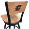 Holland Bar Stool Co 30" Blk Wrinkle Central Michigan Swivel Bar Stool, Laser Engraved Back L03830BWMedMplACenMicMedMpl - alternate 1