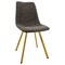 Leisuremod Markley Modern Leather Dining Chair with Gold Legs, Grey MCG18GR - alternate 1