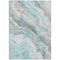 Homeroots 5' X 8' Teal Blue And Silver Abstract Washable Indoor Outdoor Area Rug 618437 - alternate 3
