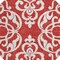 Homeroots 8' Red And Ivory Round Damask Washable Indoor Outdoor Area Rug 614457 - alternate 3