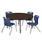 Regency Round Kee Adjustable Classroom Table W/ 4 Andy Stack Chairs, 42 in W, 42 in L, Neo Walnut TB42RNDNWAPGY45NV - alternate 1