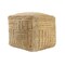 Homeroots 18" Natural Jute Blend Cube Striped Pouf Ottoman 551561 - alternate 1