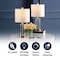 Jonathan Y Abner 21" Glass Modern Contemporary USB Charging LED Table Lamp, Brass Gold, 2PK JYL8500B-SET2 - alternate 3