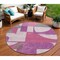 Homeroots 8' Blush And Mauve Round Geometric Washable Indoor Outdoor Area Rug 617898 - alternate 1