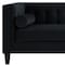 Homeroots 83" Black Velvet Wood Sofa With Toss Pillows 543949 - alternate 3