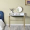 Homeroots 41" White And Gold Faux Marble and Steel Vanity Table with Mirror 568240 - alternate 3