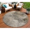 Homeroots 8' Taupe Beige And Brown Round Abstract Washable Indoor Outdoor Area Rug 577633 - alternate 1