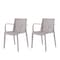 Homeroots Set of Four 22" Taupe Heavy Duty Plastic Outdoor Stacking Arm Chairs 565273 - alternate 3