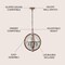 Jonathan Y Gaines 16" 4-Light Adjustable Iron Rustic Industrial LED Pendant, Brown/Silver JYL7518A - alternate 7