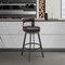 Armen Living Flynn 26in Swivel Counter Stool in Brown Metal with Brown Faux Leather LCFLBAJVCHO26 - alternate 3