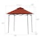 Sunjoy 8ft x 5ft Double Roof Red Pop up Grill Gazebo with Portable Bag and Removable Remote Control Light A103006112 - alternate 6