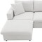 Homeroots 65" White Fabric Modular Sleeper Sofa With Ottoman 568298 - alternate 4