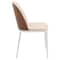 Leisuremod Tule Dining Chair with Leather Seat & White Steel Frame, Walnut/Light Brown, 2PK TWCWN18LBR2 - alternate 4