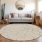 Homeroots 8' Beige And Brown Round Abstract Washable Indoor Outdoor Area Rug 600512 - alternate 2