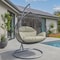 Leisuremod Teardrop Hanging Swing Chair with Stainless Steel Stand, 440 lb Capacity, Weatherproof RSCGR-57TP - alternate 2