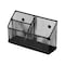 Lockermate Magnetic Pencil Holder, Locker Organizer with 3 Mesh Storage Compartments, Black 5045-BLK - alternate 3