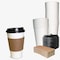 Ecoquality 16oz White Paper Coffee Cups with Black Dome Lids and Sleeves - For Home, Office, 75PK EQ16WHTPCBDLS-75 - alternate 1