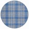 Homeroots 8' Gray Blue And Ivory Round Plaid Washable Indoor Outdoor Area Rug 597107 - alternate 3