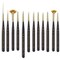 Princeton Mini-Detailer Brush Set, Synthetic, Short Handle Mixed Media Paintbrush, Black, 12-Piece Set P305012SET - alternate 2