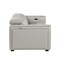 Homeroots 77in Light Gray and Brown Italian Leather Power Reclining Loveseat With Storage 720550 - alternate 2
