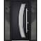 Vdomdoors Steel Door Deux 6500 Black 2 Sidelight Exterior Windows Stainless Inserts Single Modern Painted-W12 DEUX6500EXD-BLK-W12+36+12 x H80-Left-hand Inswing - alternate 1
