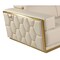 Homeroots 89" Cream Italian Leather Solid Wood Sofa 720458 - alternate 3