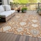 Homeroots 5' X 8' Copper Ivory And Gray Damask Washable Indoor Outdoor Area Rug 599407 - alternate 3