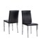 Homeroots Set of Two Black and Silver Faux Leather and Metal Dining Side Chairs, 2PK 719650 - alternate 4