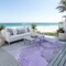 Homeroots 3' X 5' Purple and Ivory Abstract Washable Non Skid Indoor Outdoor Area Rug 559706 - alternate 3