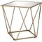Homeroots 24" Champagne And Silver Glass And Metal Square Mirrored End Table 488080 - alternate 2