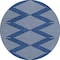 Homeroots 8' Navy Blue And Ivory Round Geometric Washable Indoor Outdoor Area Rug 598600 - alternate 3