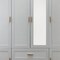 Homeroots 75" White Ribbed Texture Wood Mirrored Six Door Two Drawer Combo Dresser 617962 - alternate 2