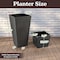 Pure Garden 2-Pack 22.4IN Tall Outdoor Planters for Porch or Patio Decor Gray Finish 50-PL9942-GRY - alternate 5