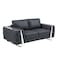 Homeroots 72in Dark Gray And Silver Genuine Leather Loveseat 518568 - alternate 3