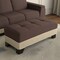 Homeroots 48" Brown and Cream Faux Leather And Microfiber Tufted Storage Ottoman 608926 - alternate 1