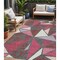 Homeroots 5' X 8' Burgundy Pink And Charcoal Geometric Washable Indoor Outdoor Area Rug 600355 - alternate 1